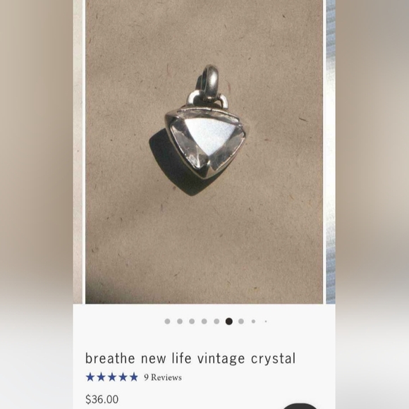 Air & Anchor Stainless Steel Cuffkeeper Necklace with Triangular Crystal Pendant - Picture 4 of 7